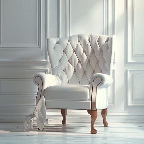 MAARCOM Elegant Vintage White Armchair