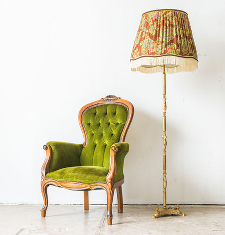 MAARCOM Elegant Antique Green velvet sofa Chair