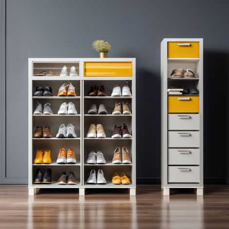 MAARCOM 6 Tier Teakwood Shoe Rack set