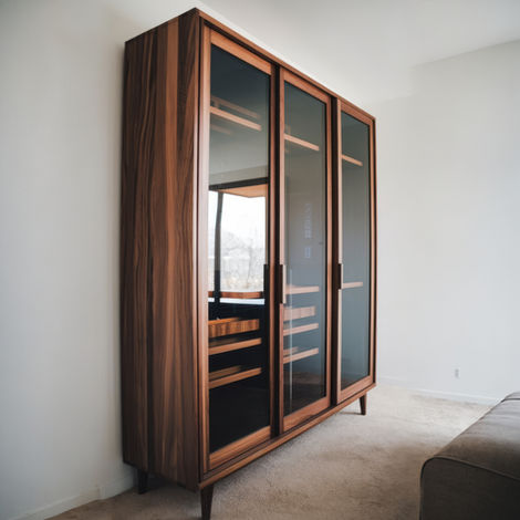MAARCOM Sleek 3 Door Mango wood Wardrobe