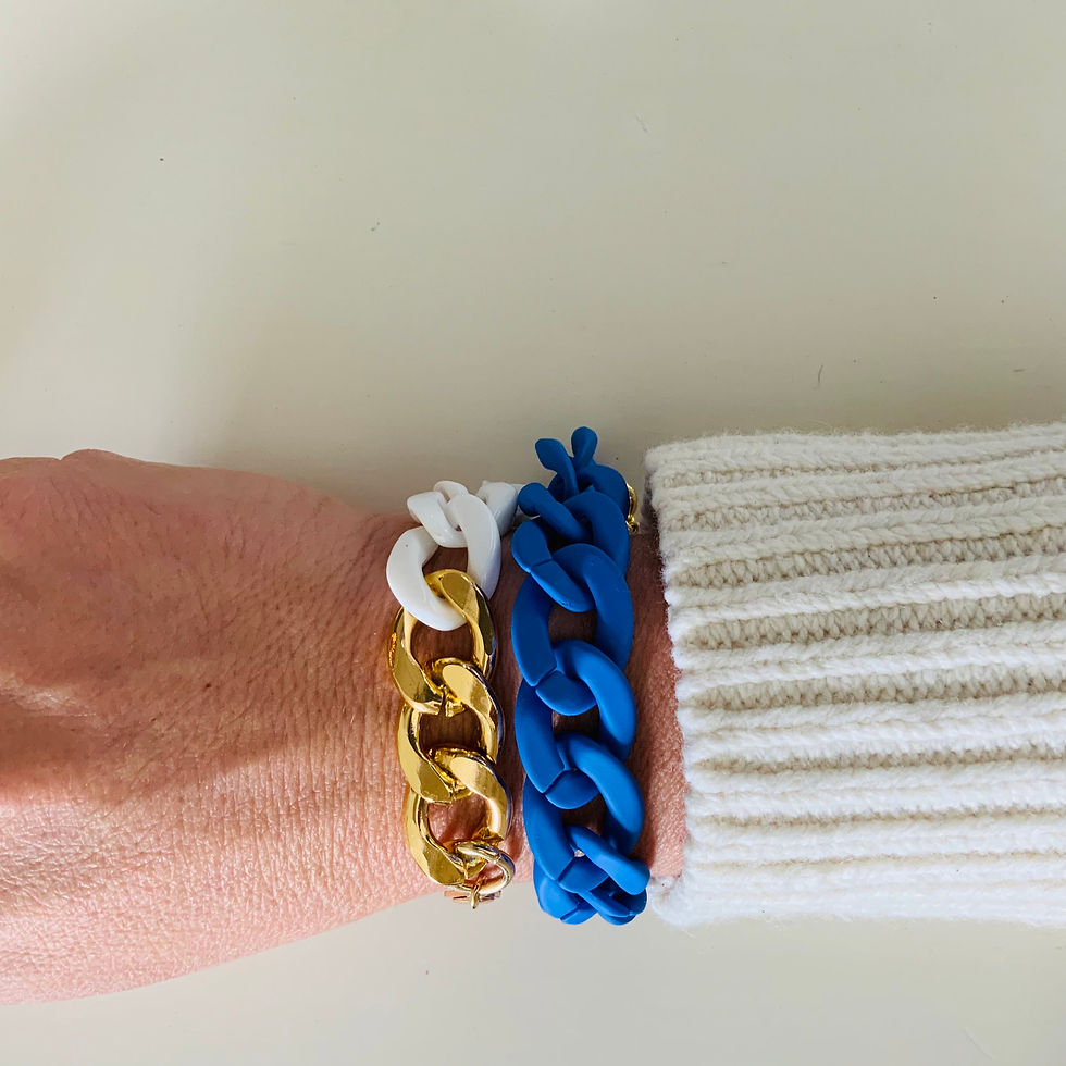 Thumbnail: Game Day Link Bracelet - White and Gold
