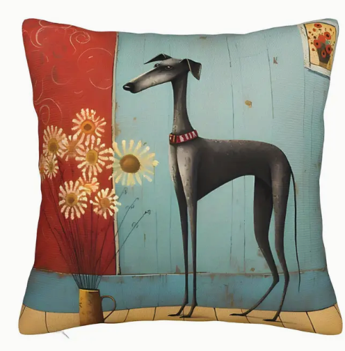 Miniature : Housse de coussin Lévrier - Différents Motifs -