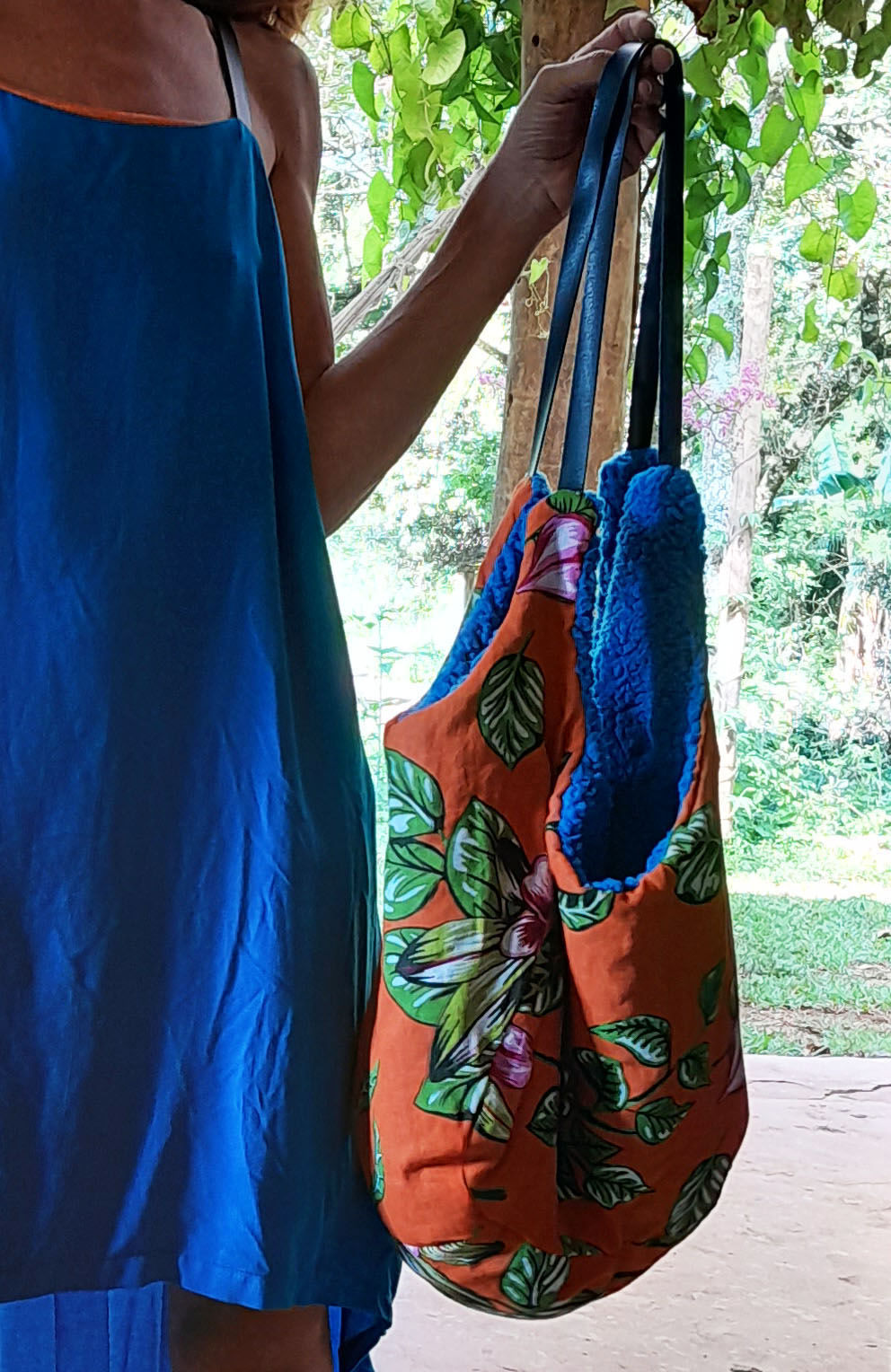 Bolsa Sacola Dupla Face - Chita Laranja