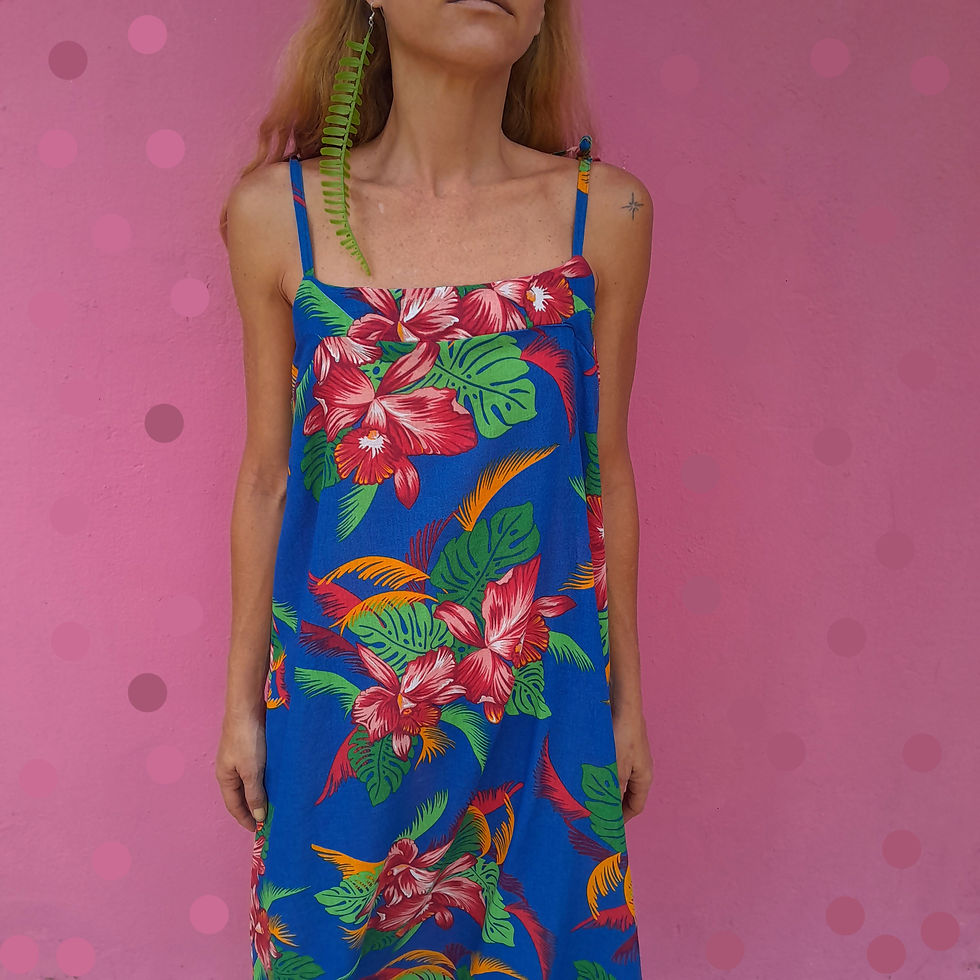 Miniatura: Macacão Saruel - Chita Azul Royal - TAM. M