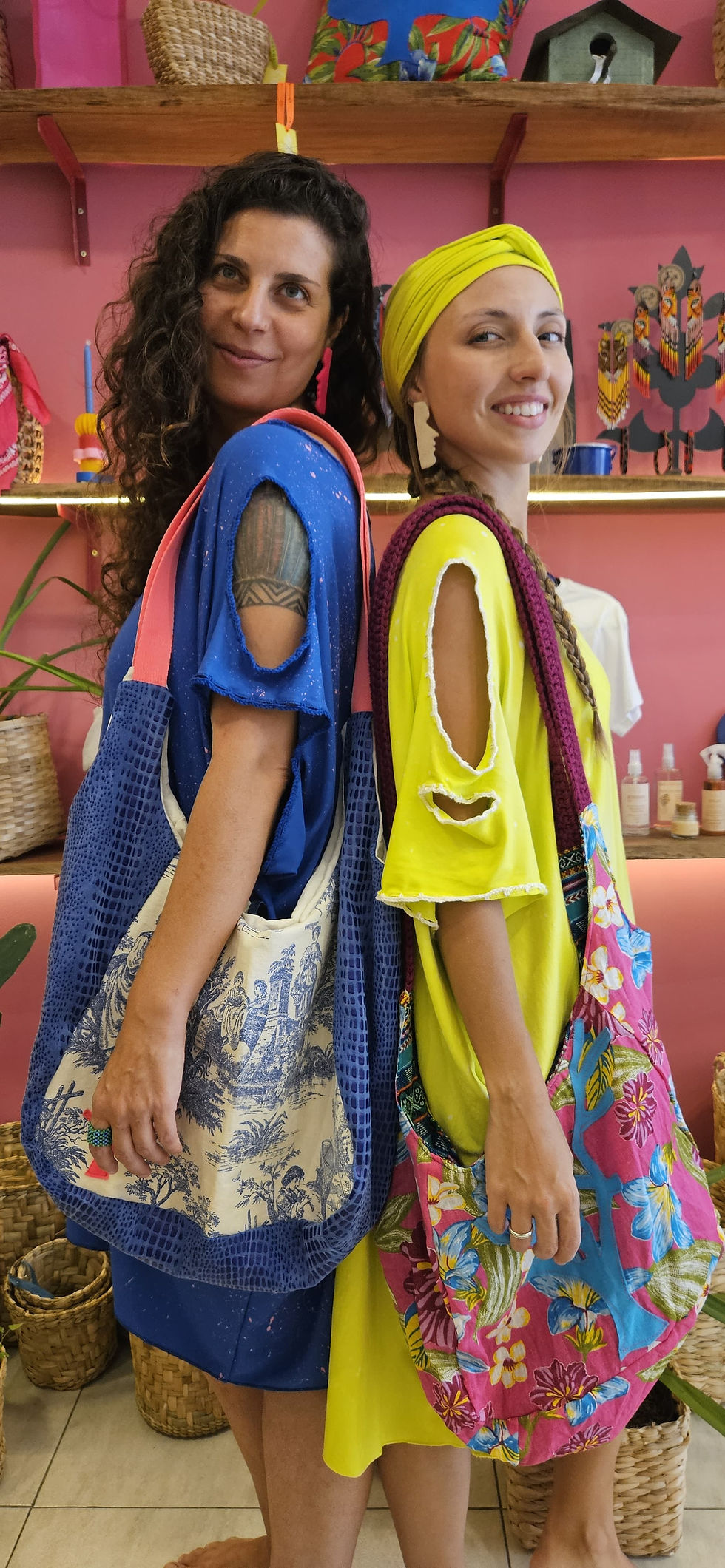 Miniatura: BolsaSacola Dupla Face - Chita + Tecido Peruano