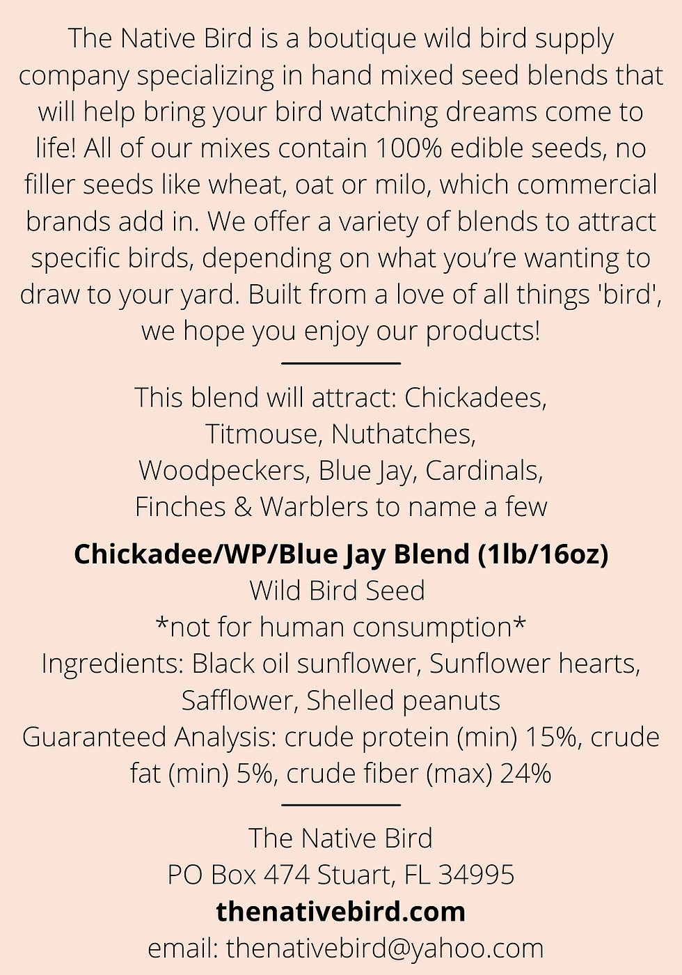 Thumbnail: Chickadee/Woodpecker/Jay Blend