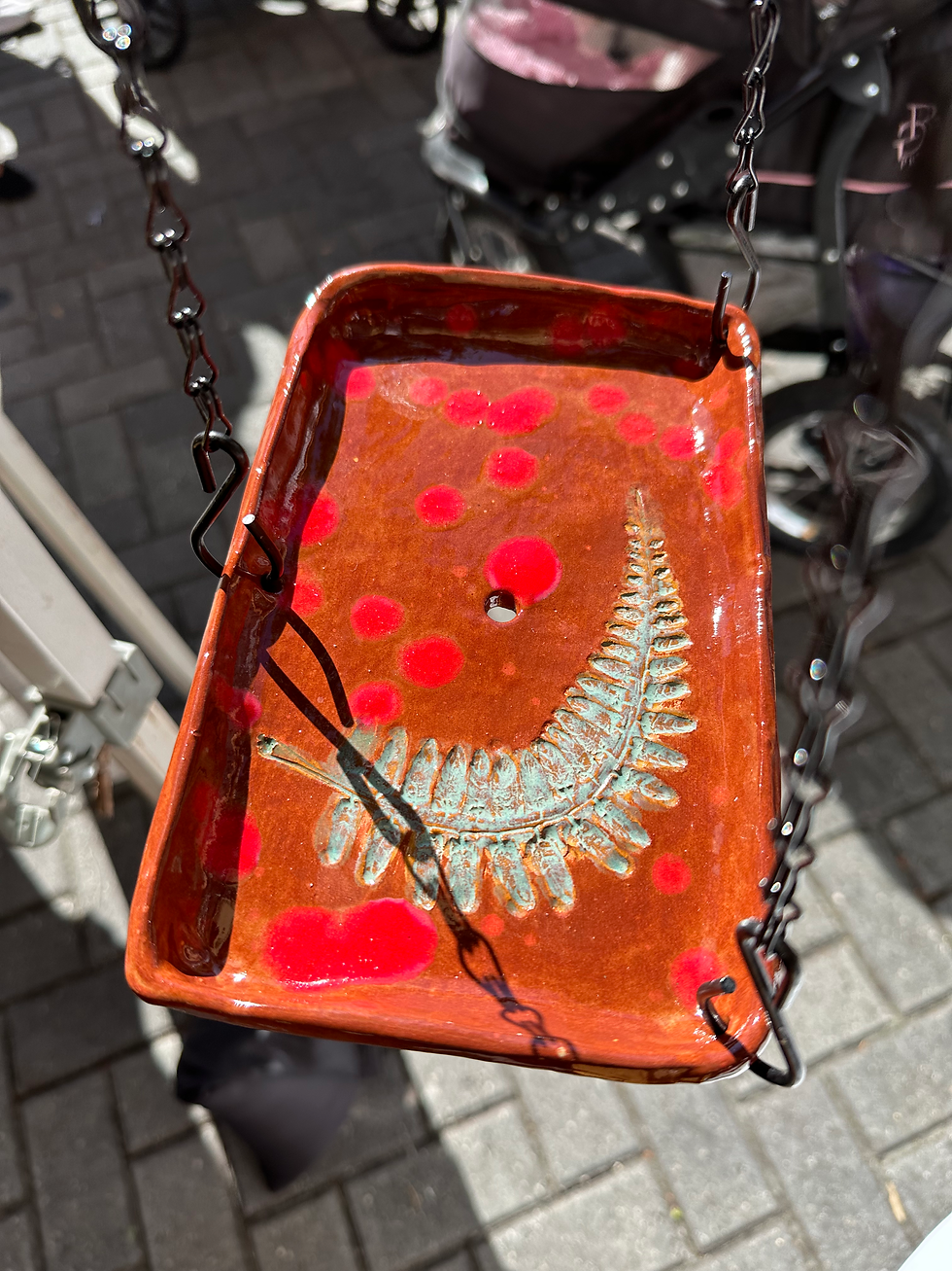 Thumbnail: One-of-a-kind clay bird feeders