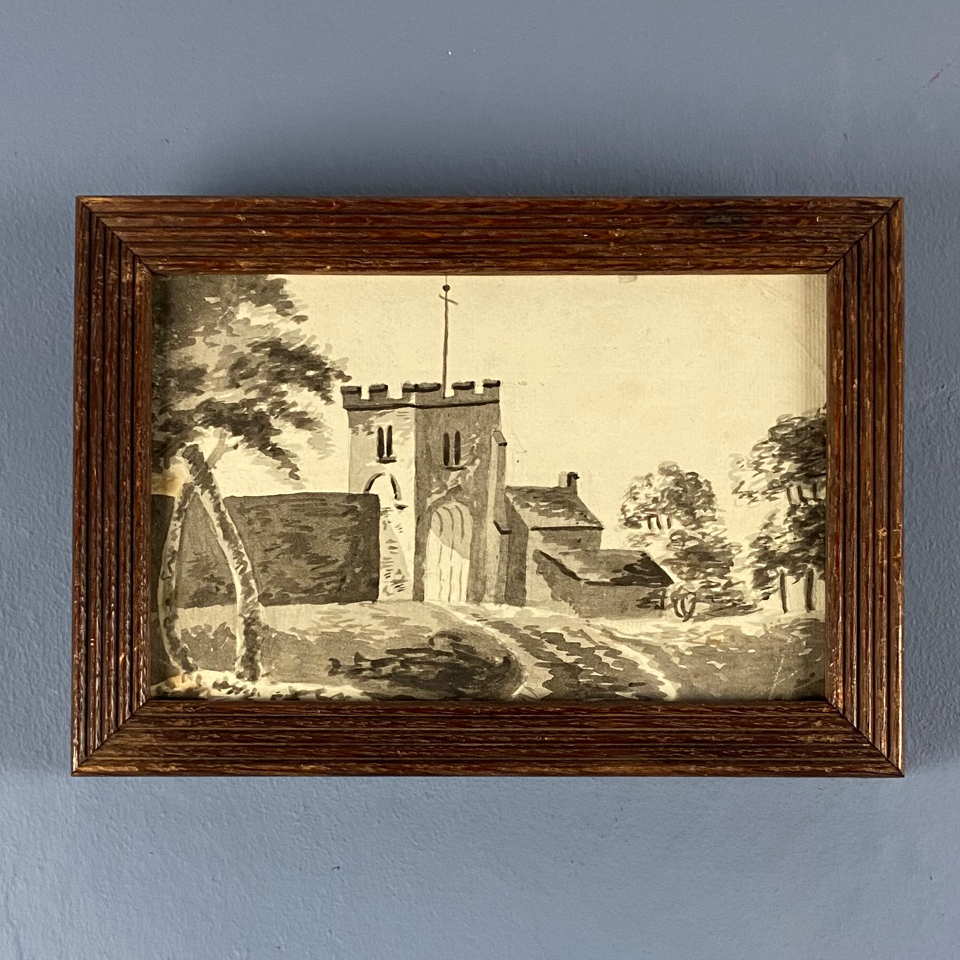 A watercolour of a gate house, early 19th C.