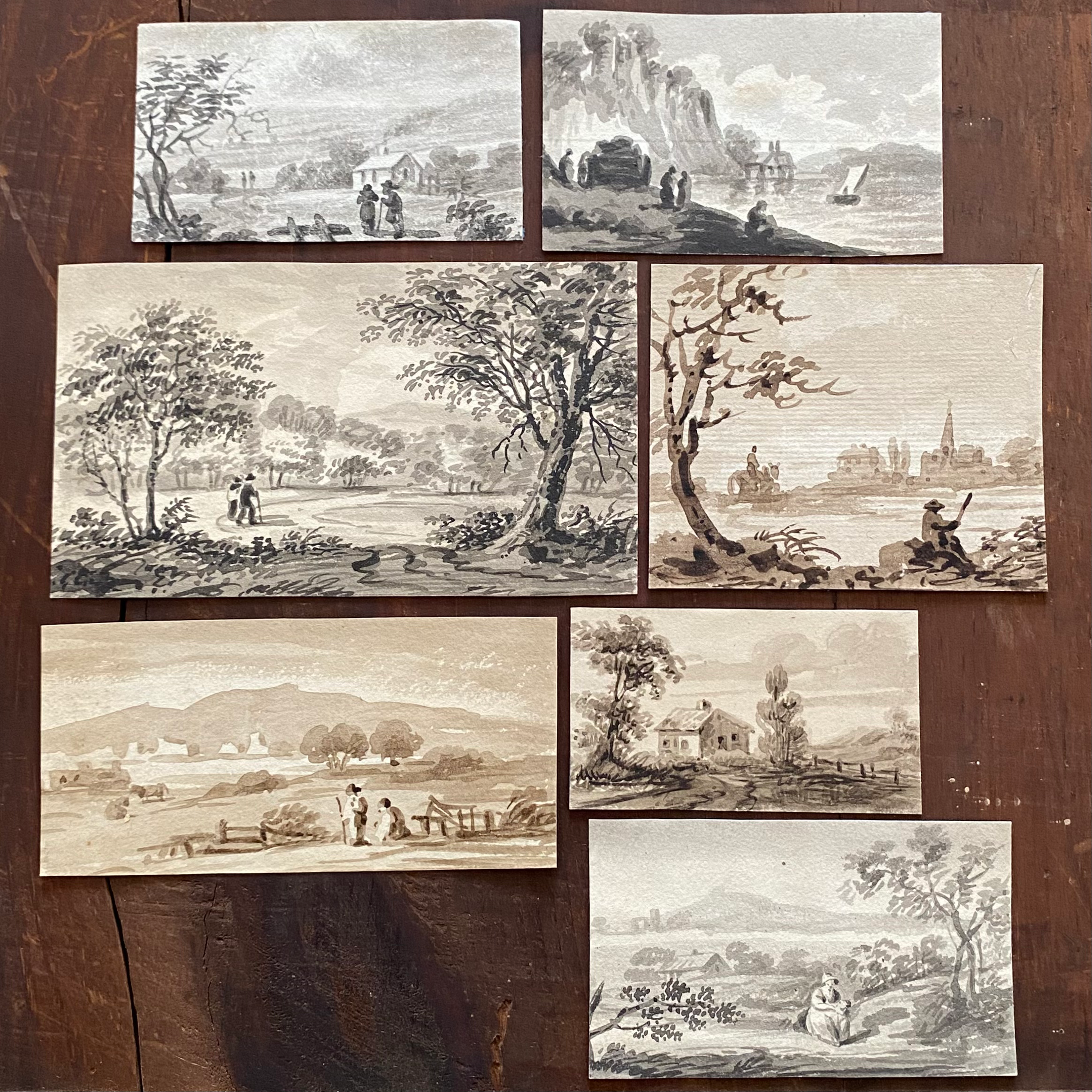A group of watercolours, early 19th C. 