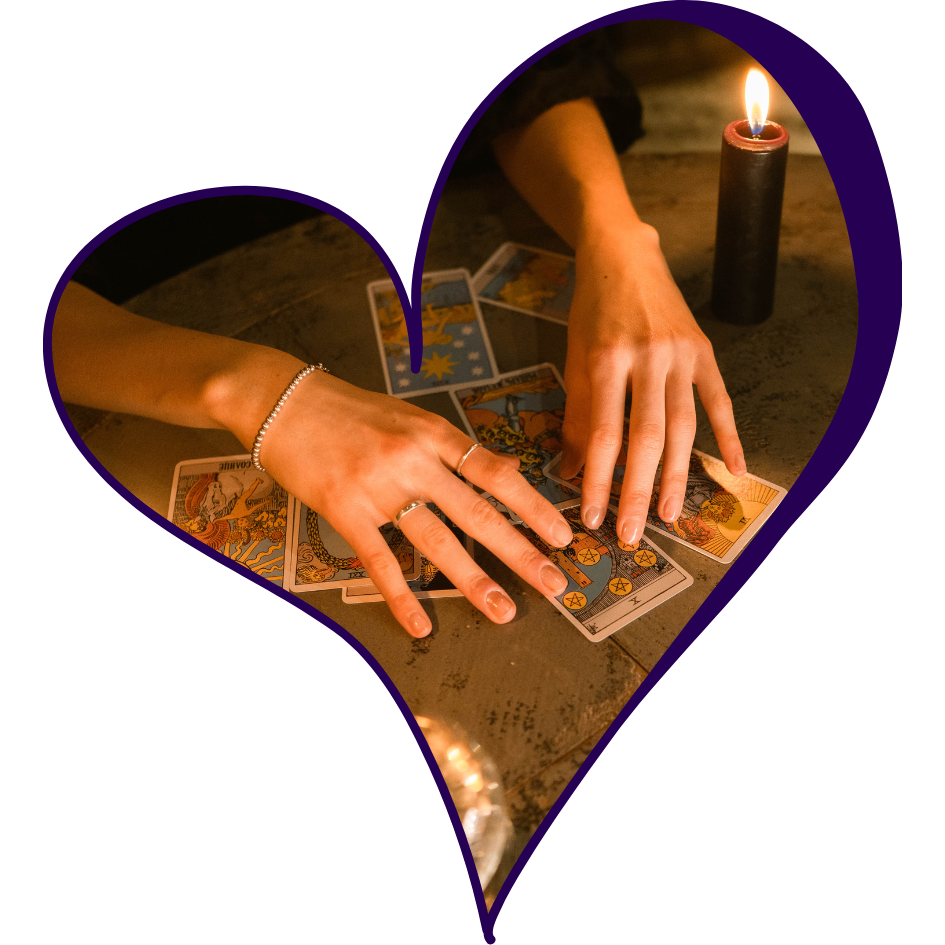 A compassionate love specialist offering guidance with tarot cards and spiritual tools, focused on reuniting lost lovers and healing emotional bonds. The warm, serene setting invites hope, clarity, and a renewed path to love and connection.