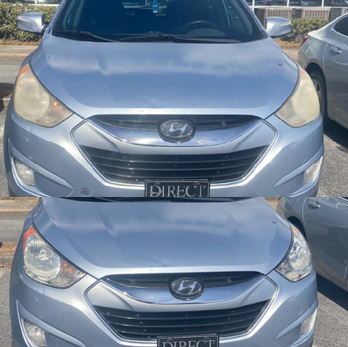 Tally Headlight King's work before and after photo of headlights that have gotten restored in Tallahassee, Florida