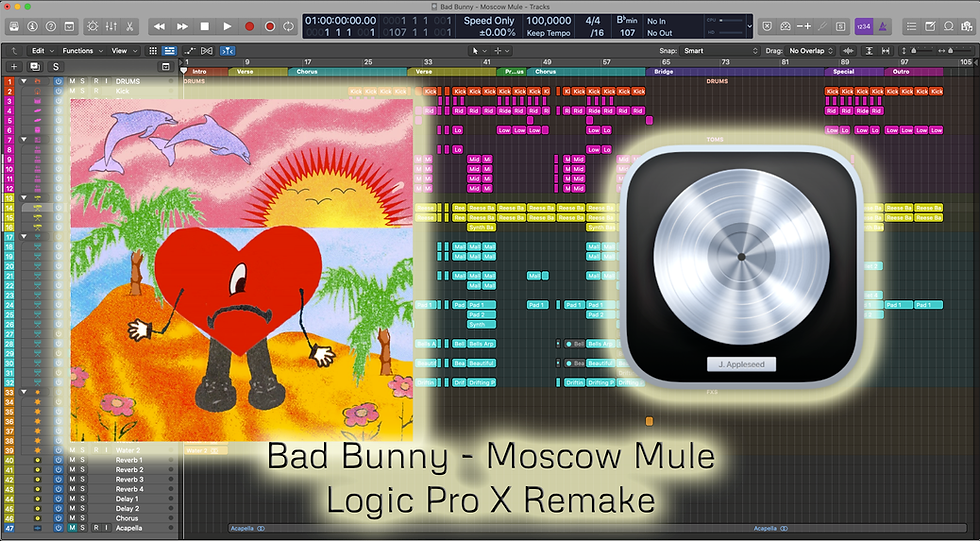 Miniatura: Logic Pro X Project of "Bad Bunny - Moscow Mule"