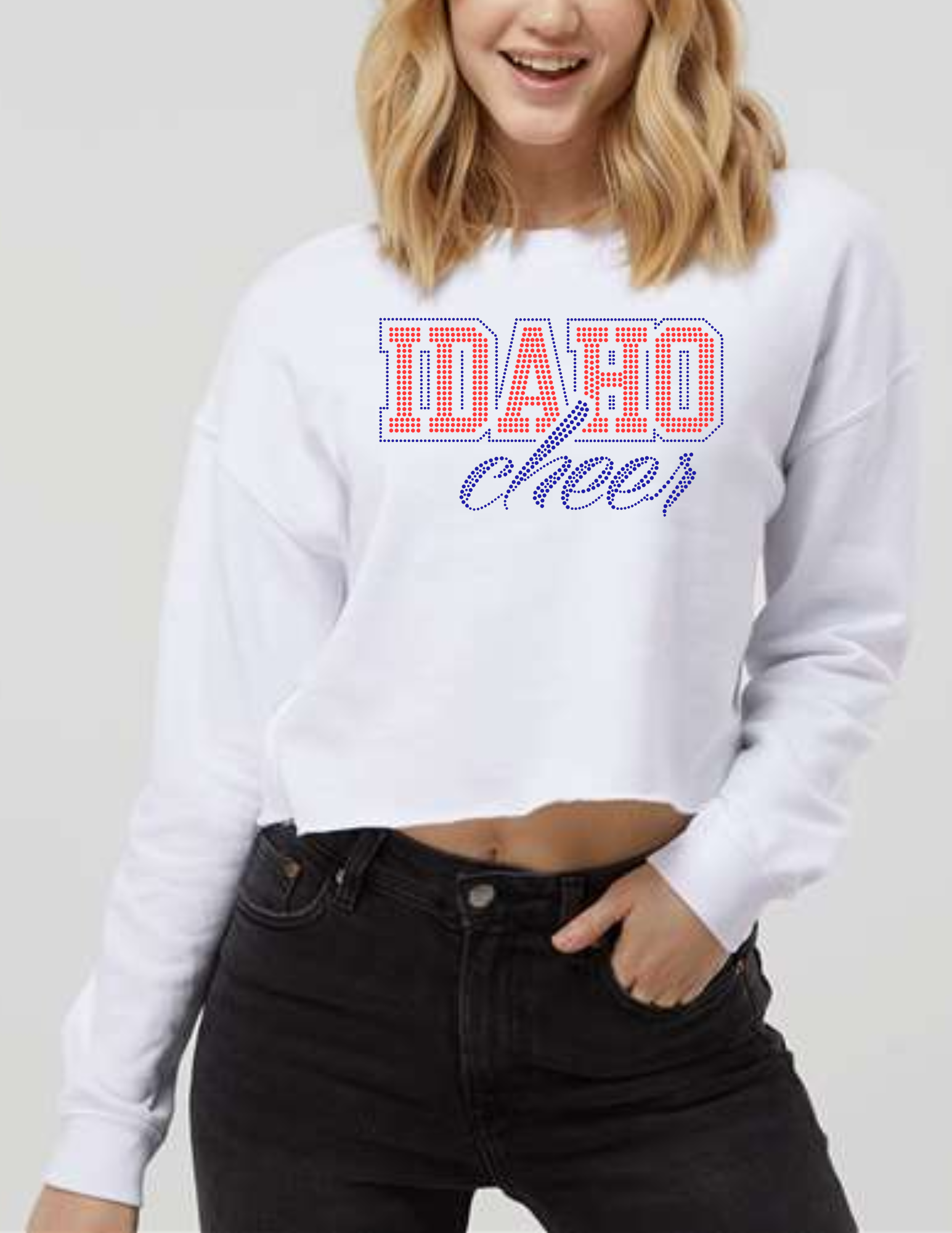Idaho Cheer - Cropped Crewneck Sweatshirt
