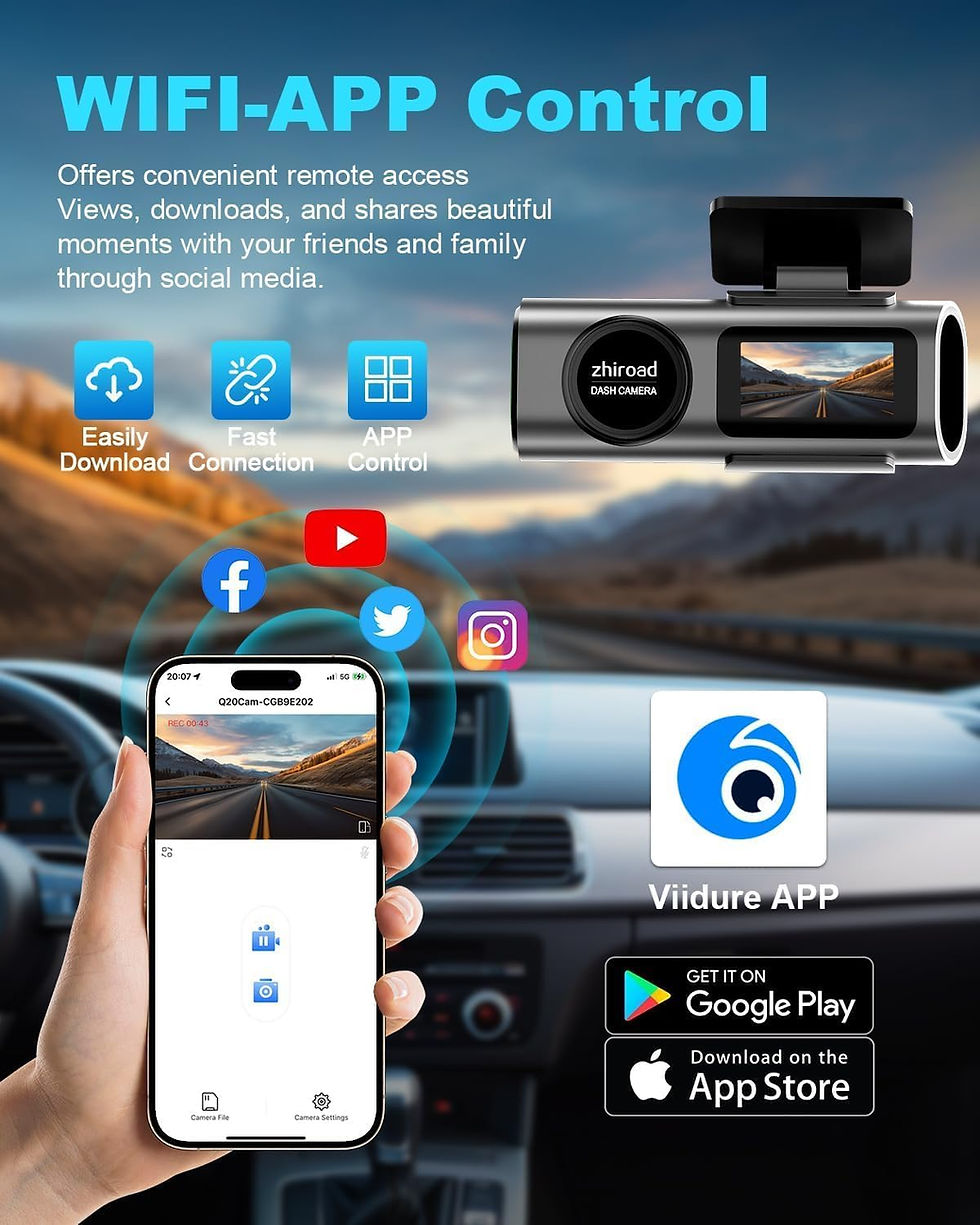 Thumbnail: Ultra HD 4K Dash Cam | Integrated GPS & WiFi "Car Charger Cable Version"