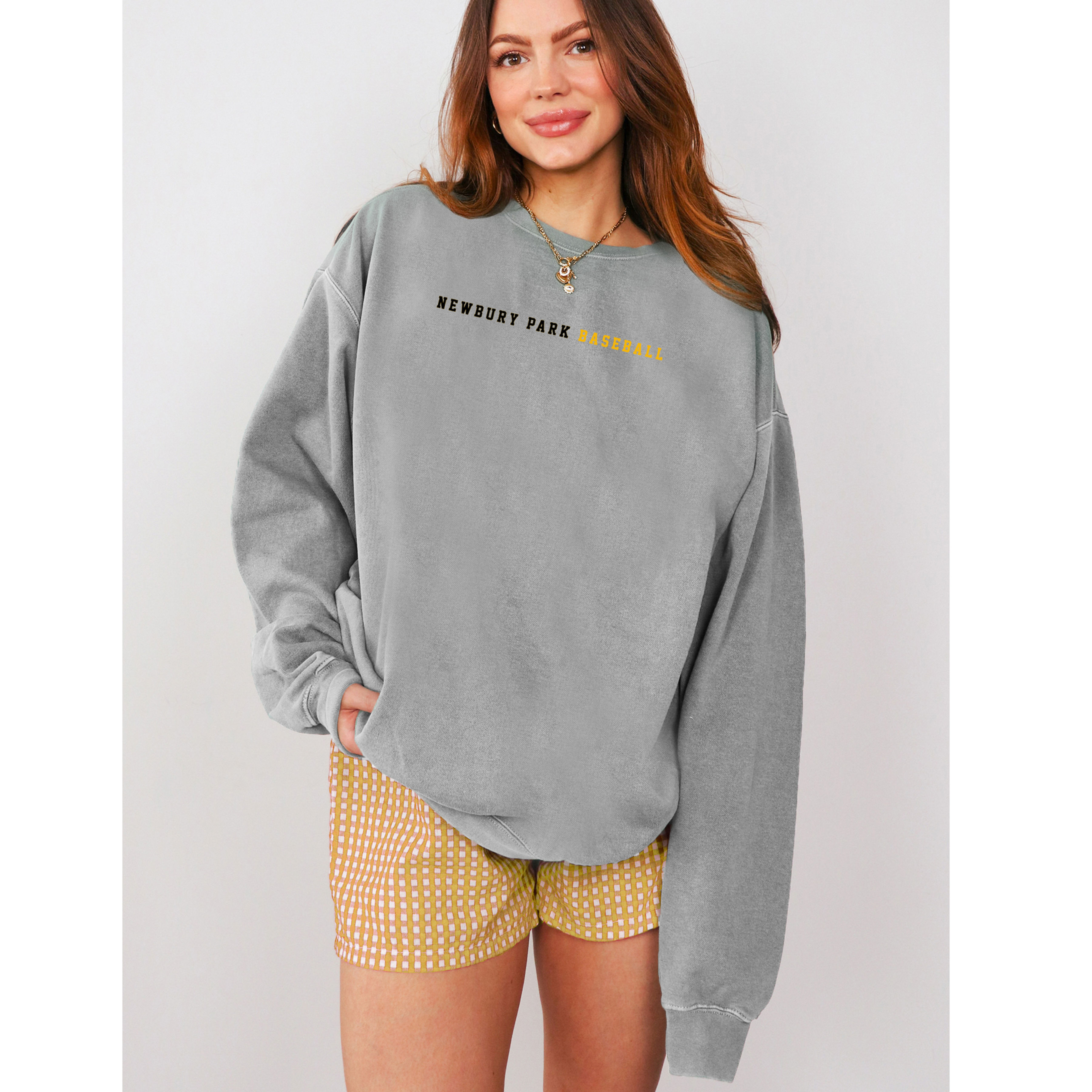 Embroidered Crewneck Heavyweight Gray