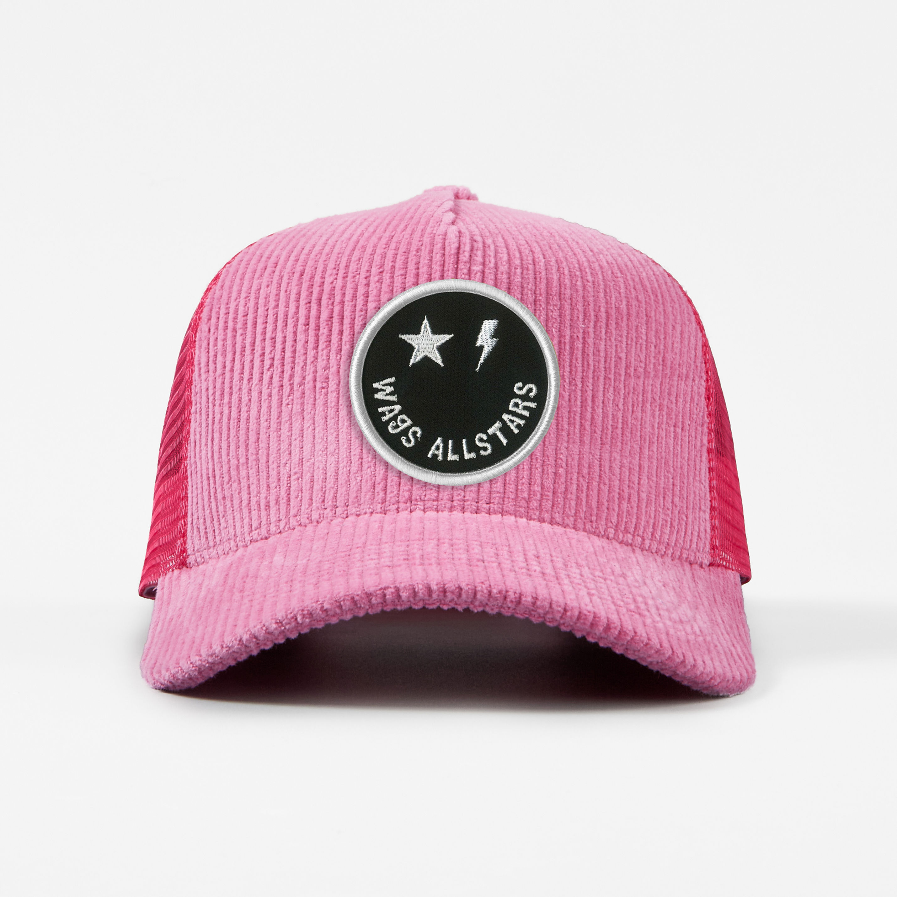Mid Profile Corduroy Pink Trucker Hat