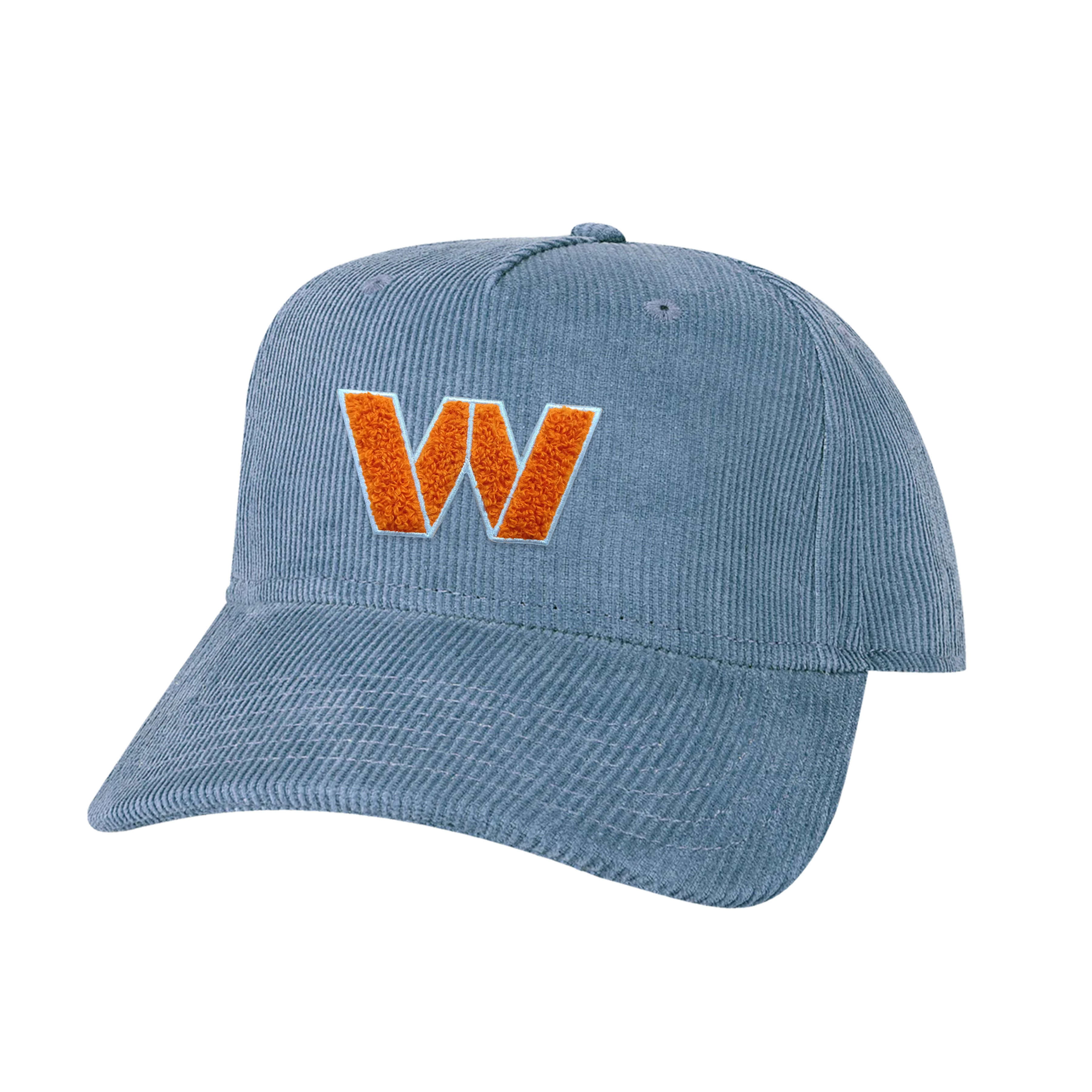 Blue Corduroy Adjustable Hat, W Chenille Patch