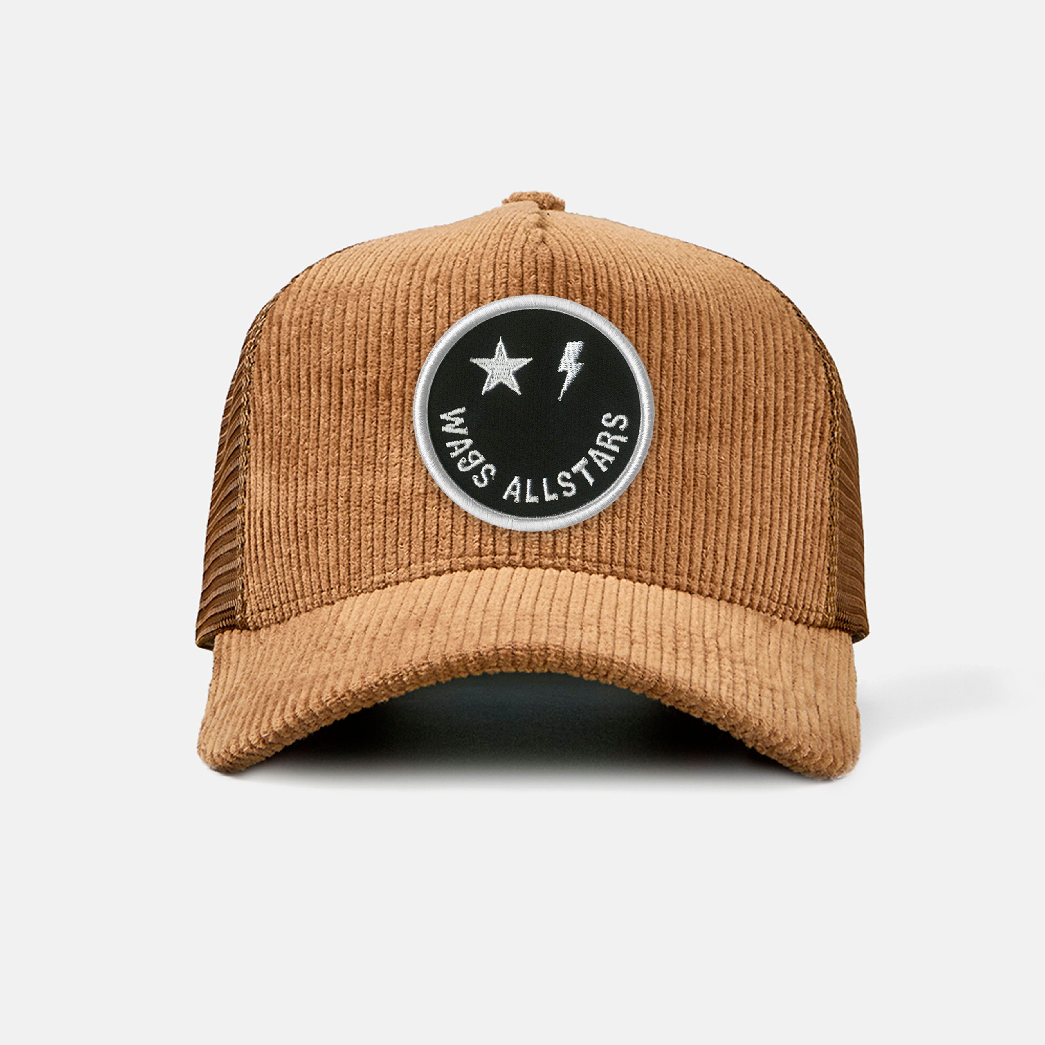 Mid Profile Brown Corduroy Trucker Hat