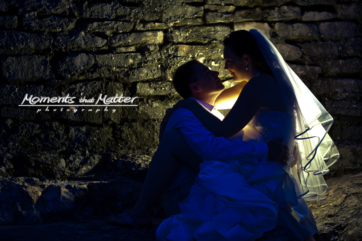 Bride and groom evening portrait at Grand Sirenis Riviera Maya