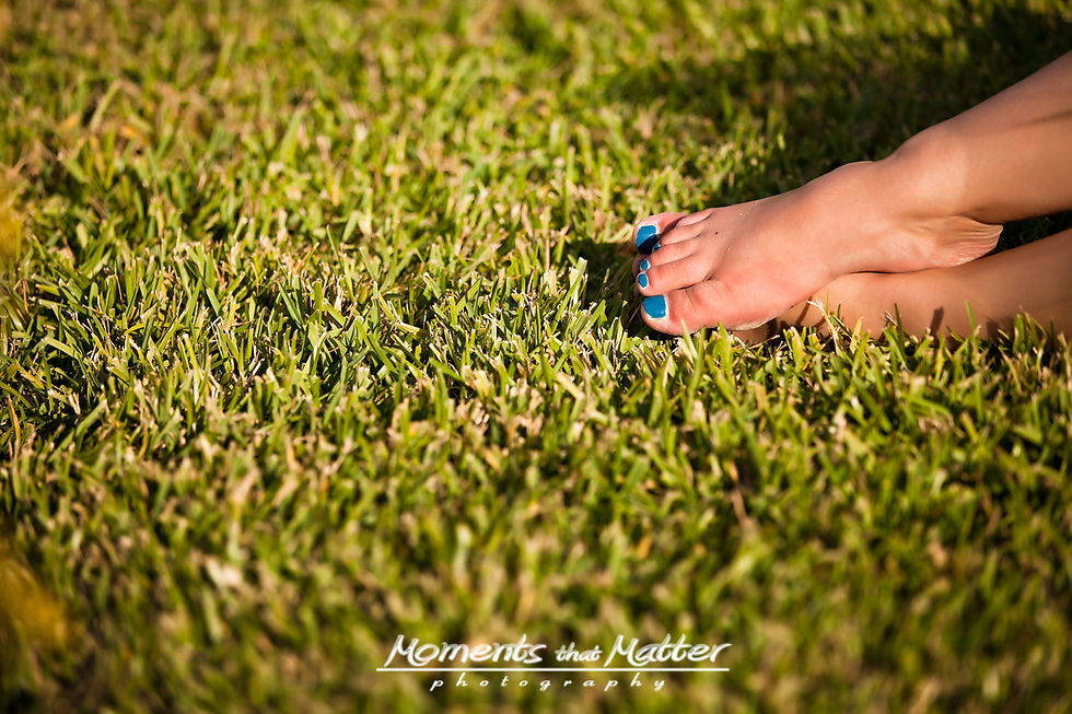 Blue wedding-day pedicure detail at Barcelo Maya Palace