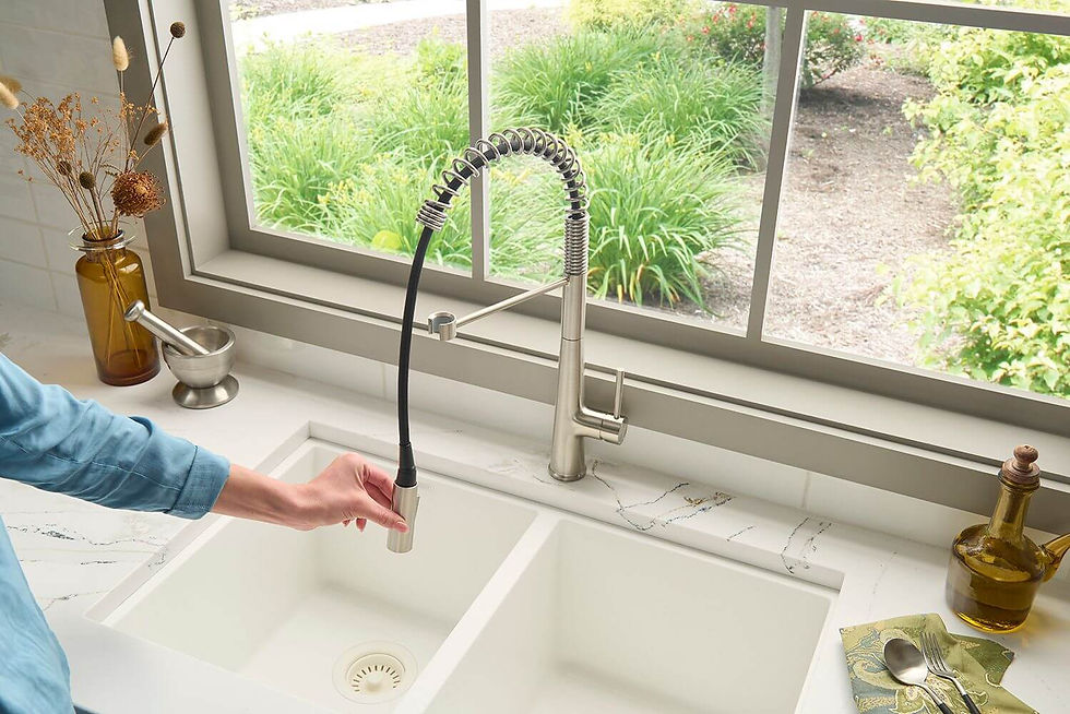 Thumbnail: Ruvati Seneca Spot Proof Modern Pre-Rinse Kitchen Faucet – RVF1232BN