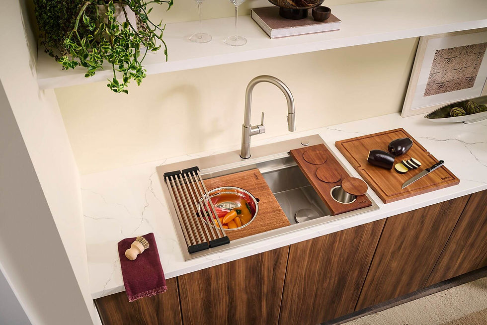 Thumbnail: Ruvati Isola Knurling Contemporary Tall Arc Kitchen Faucet – RVF1248BN