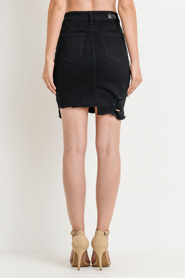 Thumbnail: Show off your Curves- Black Jean Skirt