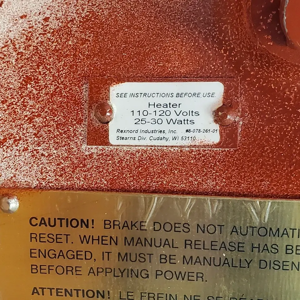 Thumbnail: STEARNS MOD: 108706200242 REV B. SOLENOID ACTUATED BRAKE / SPRING-SET DISC BRAKE