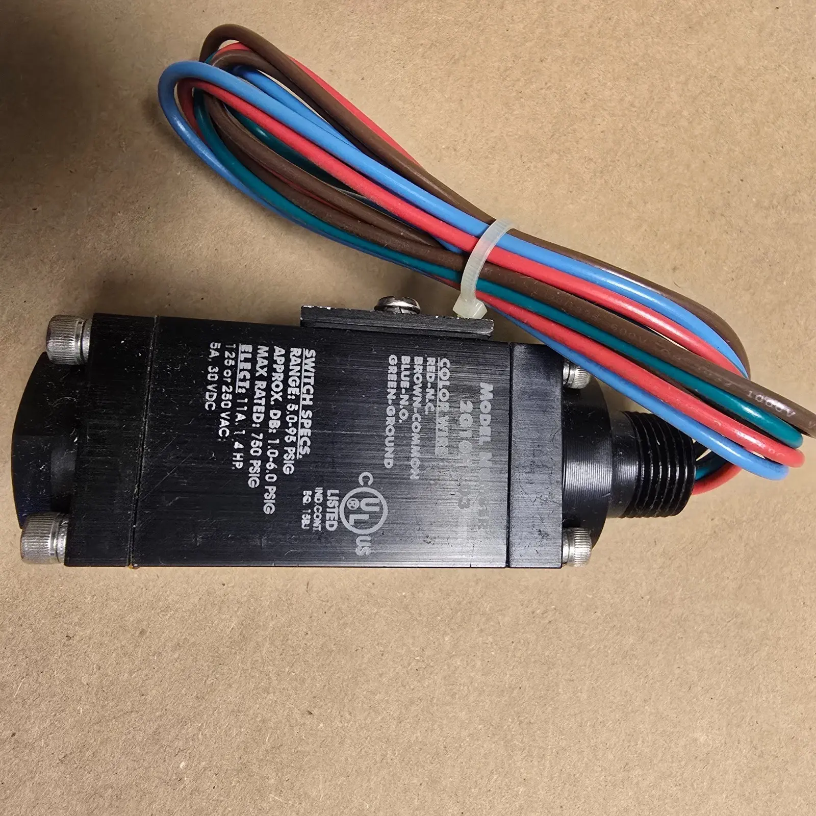 PSI PRESSURE SWITCHES INC 2G10F1.03 Range 5.0-95psig 750 PSIG 125VAC - NEW