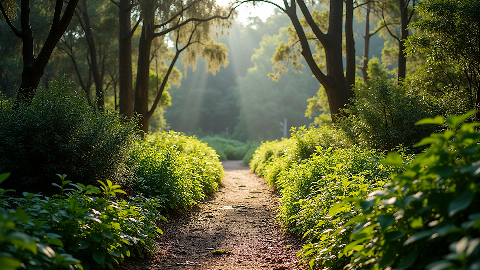 Eye-level view of a hiking trail in Royal National Park