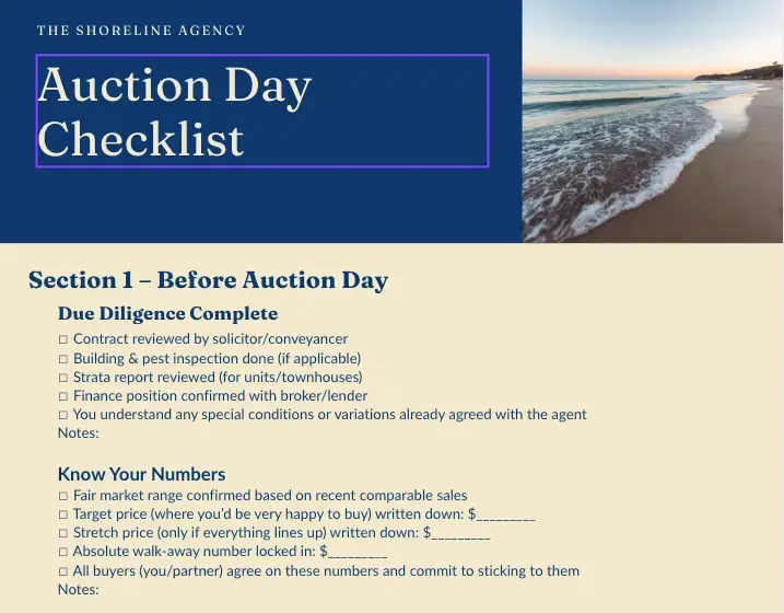 Auction Day Checklist
