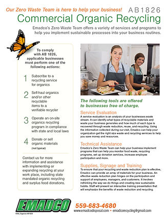 Visual image of AB1826 Commercial Organic Recycling flyer