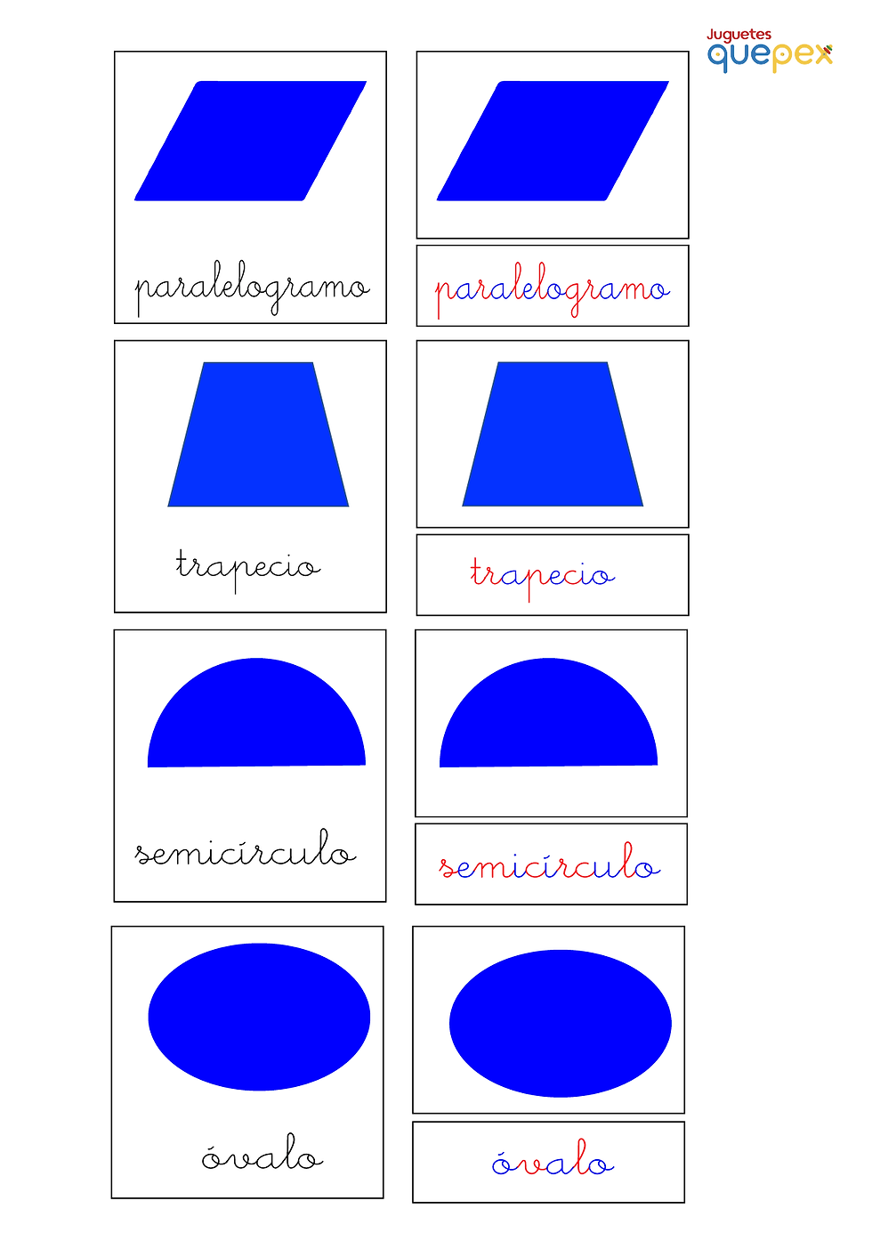 Miniatura: Tarjetas montessori tres partes figuras geométricas 2d y 3d
