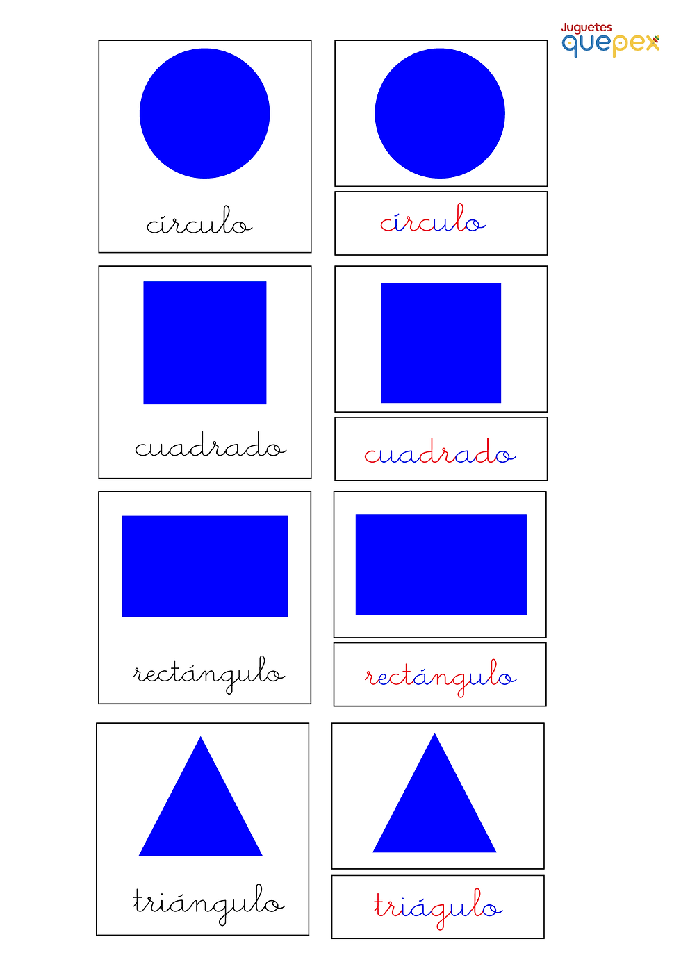 Miniatura: Tarjetas montessori tres partes figuras geométricas 2d y 3d