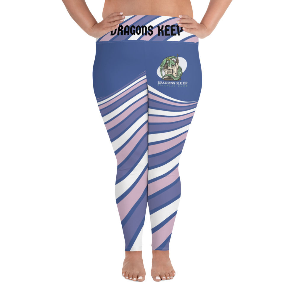 All-Over Print Plus Size Leggings Purple Swirl