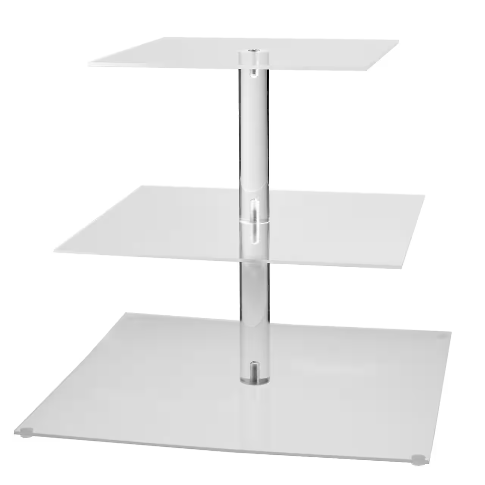 Acrylic tiered tray (I have two of these) if you have an appetizer/hors d'oeuvre party these are great to stack things vertically to maintain counter space - and they are beautiful while doing it!