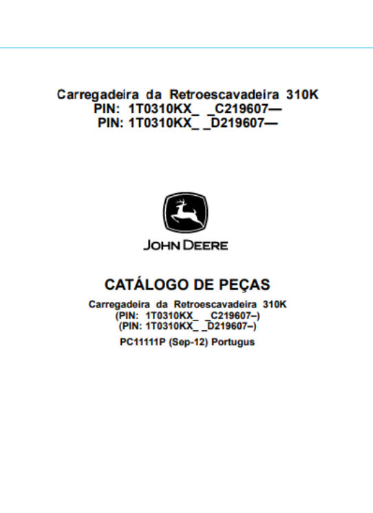 Miniatura: 310K CATÁLOGO DE PEÇAS EM PDF RETROESCAVADEIRA JOHNDEERE 310K - CATALOGO