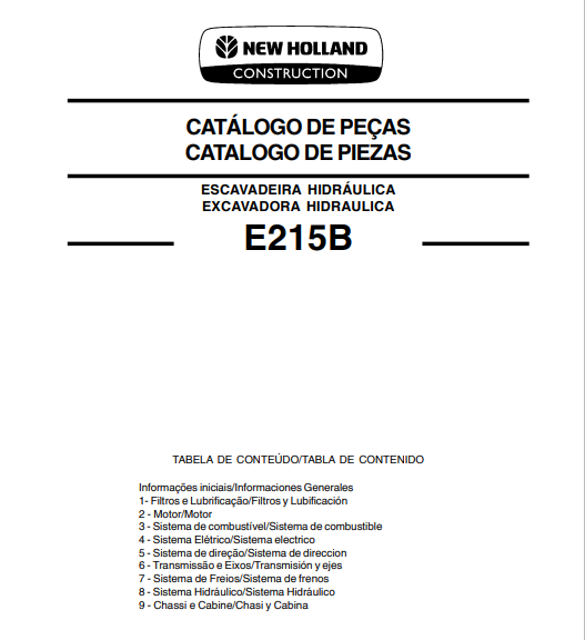 Miniatura: E215B CATÁLOGO DE PEÇAS EM PDF CATALOGO,NEW HOLLAND E215B,