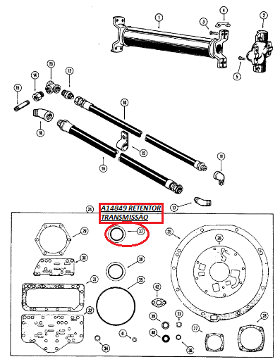 Miniatura: A14849 RETENTOR TRANSMISSÃO CASE- 580L,SH