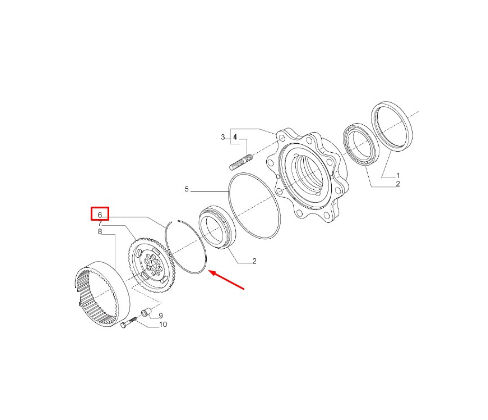 Miniatura: 125344 Anel Trava Roda Dianteira Retroescavadeira XT870BR,XCMG,125344