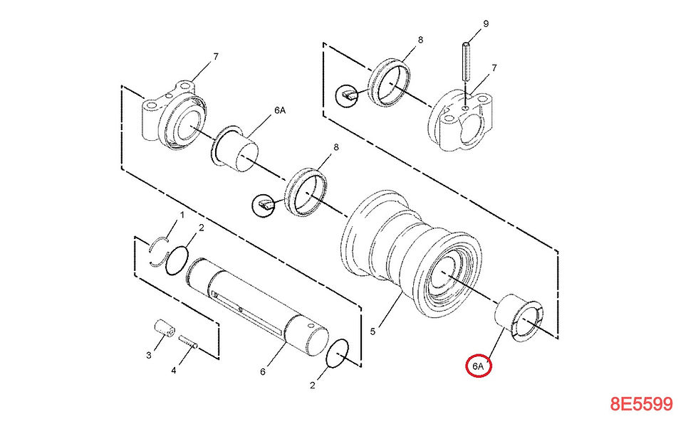 Miniatura: 8E5599 Bucha de Bronze Rolete Inferior Escavadeira Cat-320B/320L/320C/8E5599