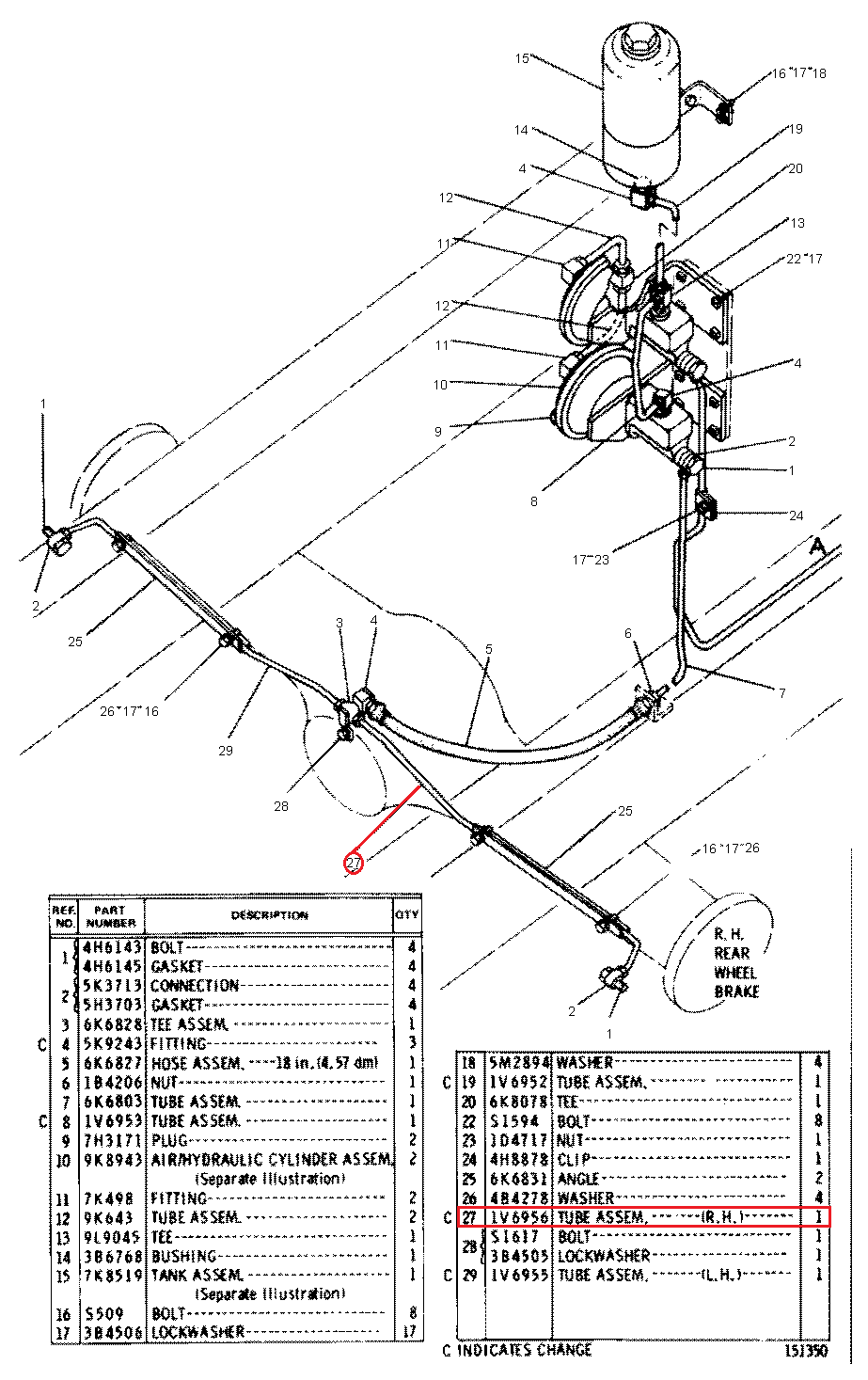 Miniatura: 1V6956 TUBO CIL FREIO LD CAT-930R,924F 1V-6956,6K6807