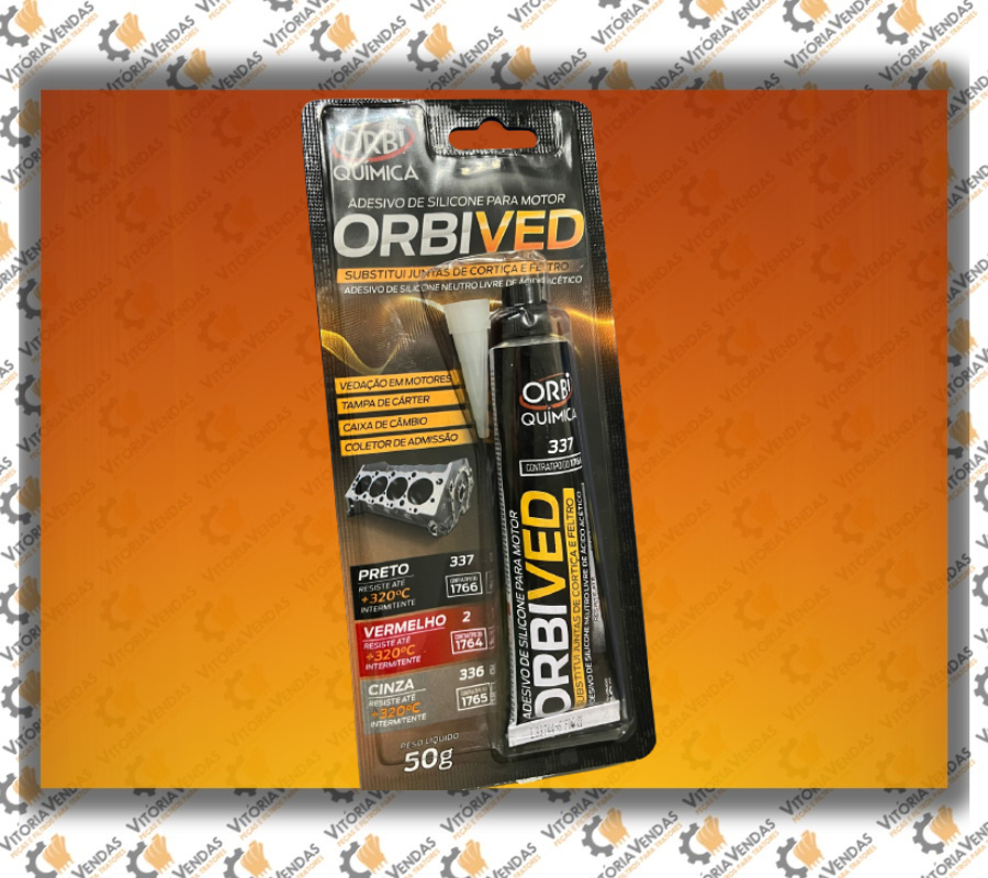 Miniatura: Caixa 12X50G,Cola Silicone Selante Alta Temperatura OrbiVed 50g ORBI