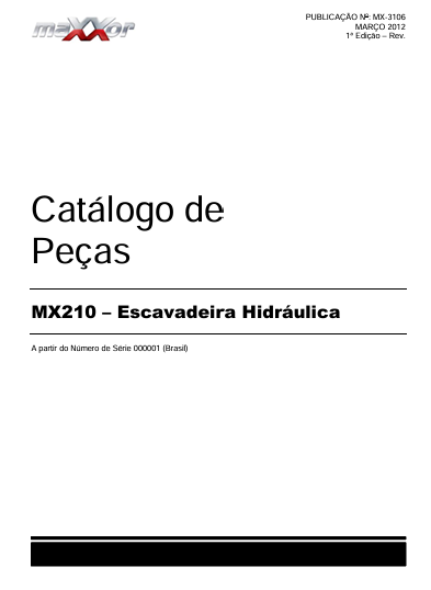 Miniatura: MX210 CATÁLOGO DE PEÇAS EM PDF-ESCAVADEIRA MAXXOR (PORTUGUÊS)CATALOGO,210