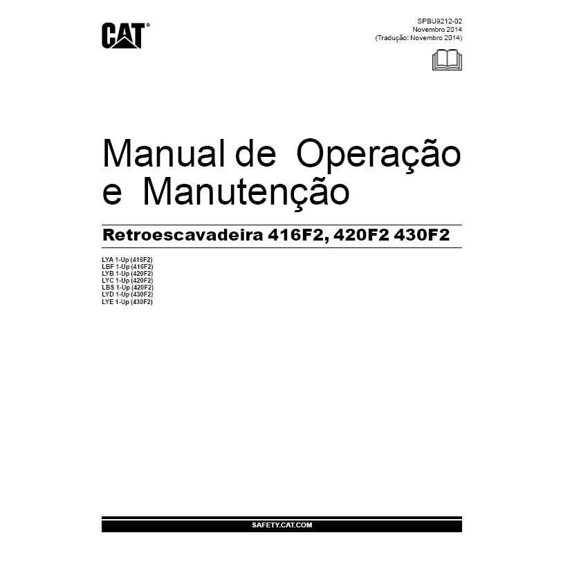 Miniatura: 416F2 Manual de Operação e Manutenção Retroescavadeira 416f2,420f2,Caterpillar