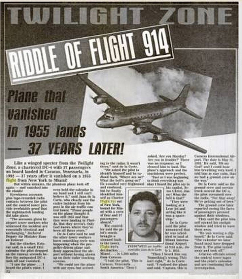 Resultado de imagen de el avion que aterrizo 37 años despues