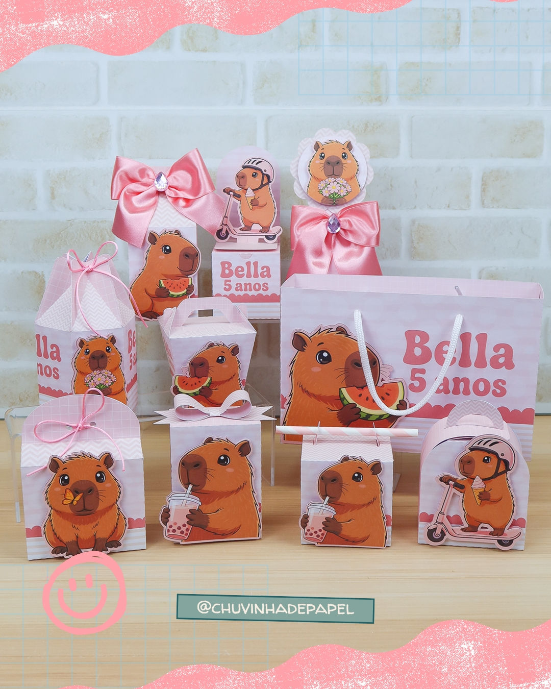 Kit Digital Capivara Rosa