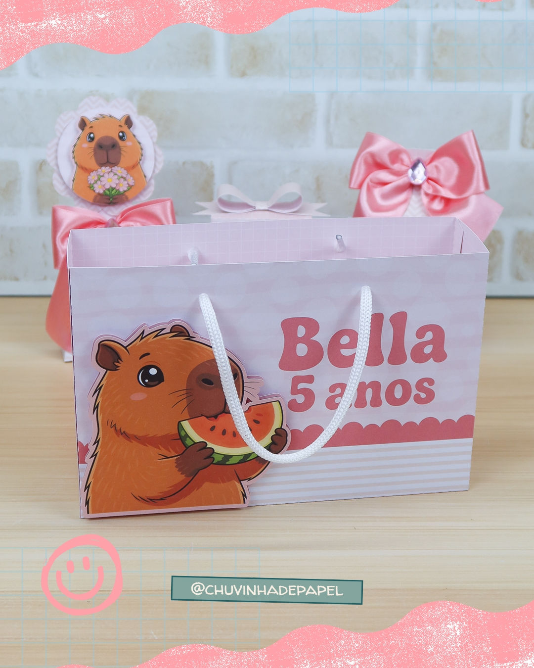 Kit Digital Capivara Rosa