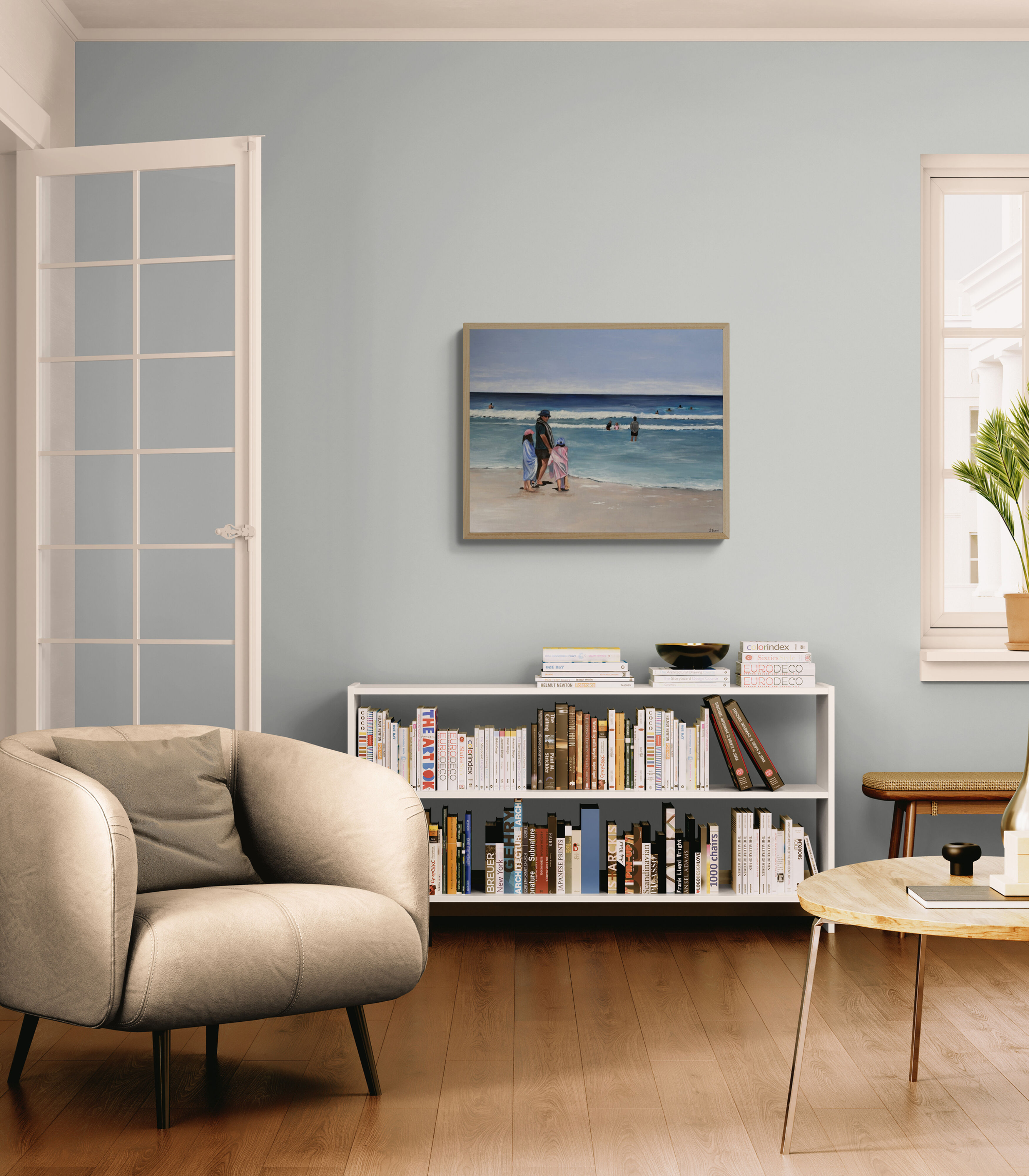 Original Contemporary Beach Painting - The Days We Remember
