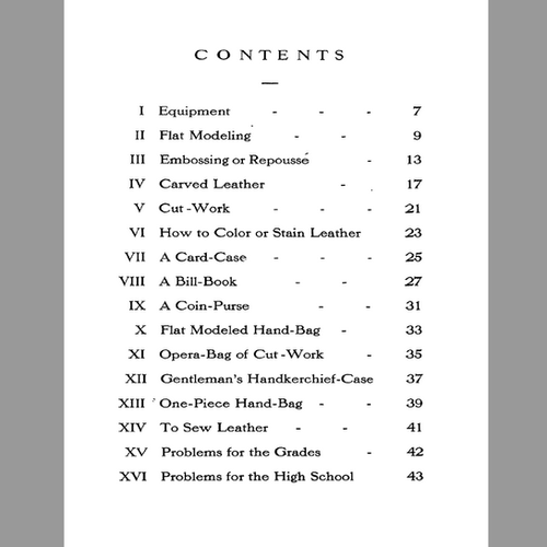 Department For Manual Arts Leatherwork eBooks Leathercraft Masterclass